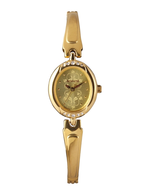 

Sonata Wedding Collection Women Gold-Toned Analogue Watch 8118YM04