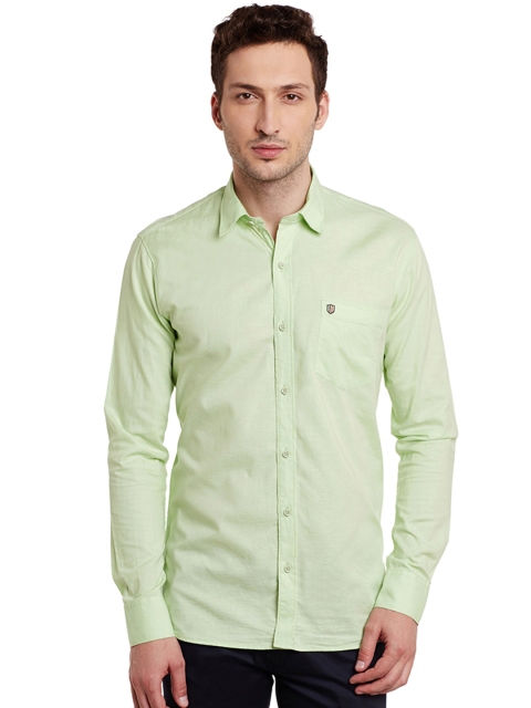 

Duke Men Lime Green Solid Casual Shirt