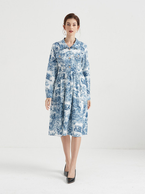 

JC Collection Blue Floral Dress