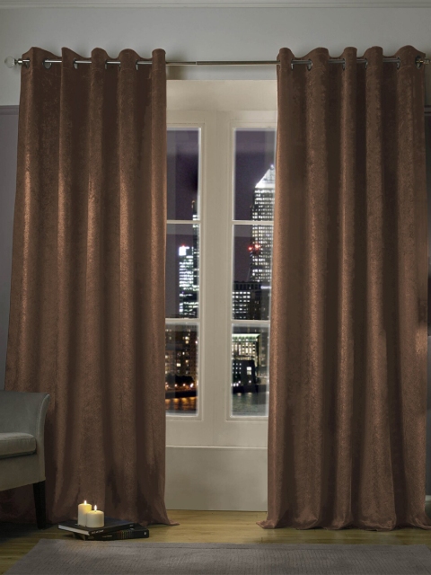 

Home Crayons Set of 2 Long Door Curtain, Brown