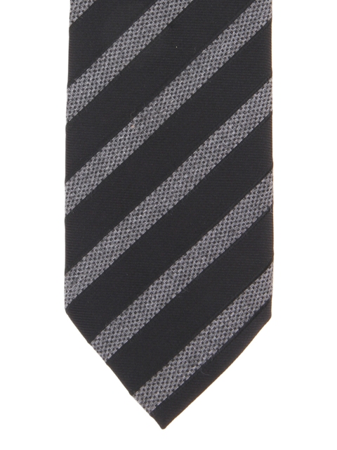 

Alvaro Castagnino Black & Grey Melange Striped Tie