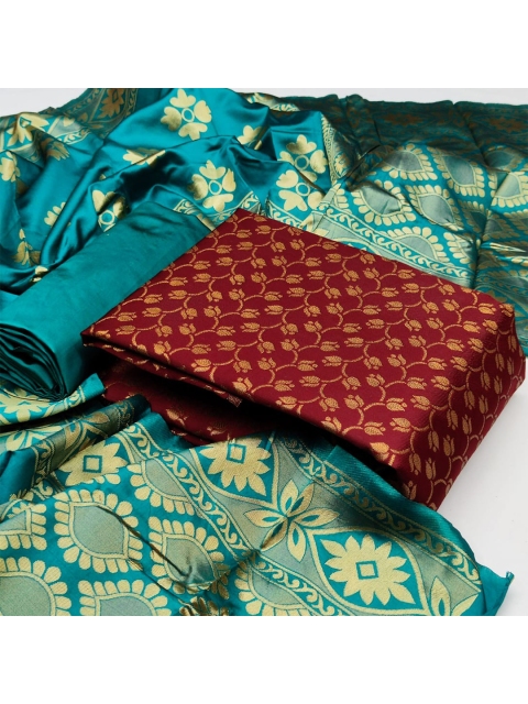 

MORLY Dupion Silk Unstitched Dress Material, Maroon