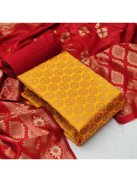 

MORLY Dupion Silk Unstitched Dress Material, Yellow