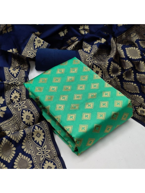 

MORLY Dupion Silk Unstitched Dress Material, Sea green