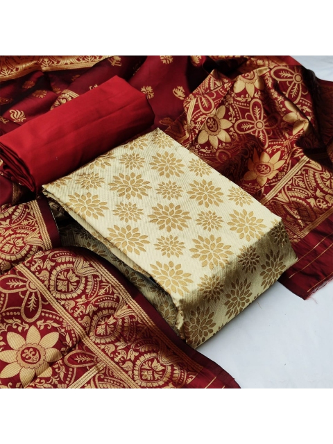 

MORLY Dupion Silk Unstitched Dress Material, Beige