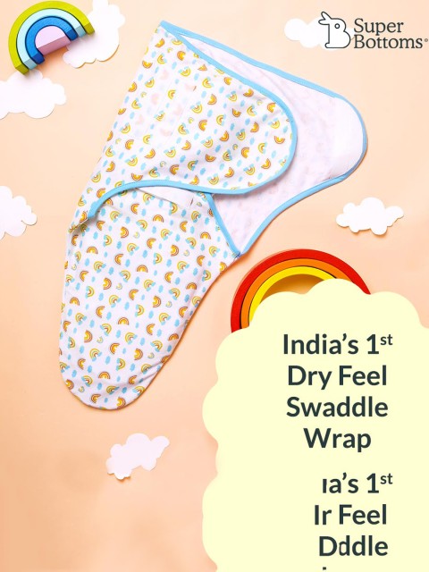 

SuperBottoms Infants Set Of 3 Printed Cotton Swaddles, White