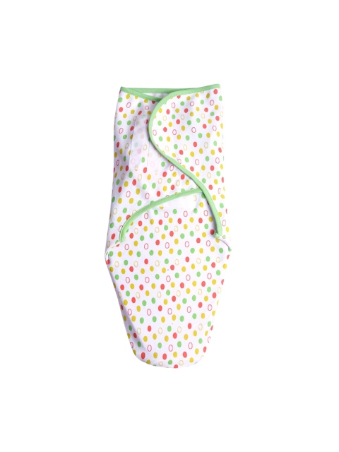 

SuperBottoms Infants Cotton Printed Swaddle, White