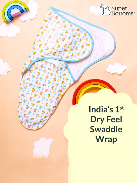 

SuperBottoms Infant Dry Feel Swaddle Cotton Wrap, White