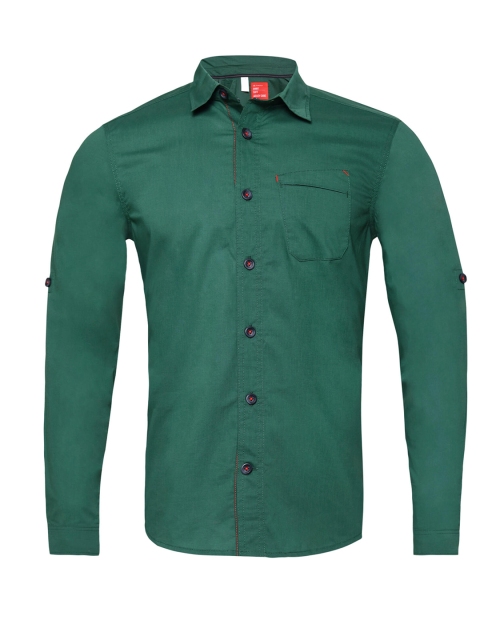 

FORCLAZ By Decathlon Men Cotton Casual Shirt, Green
