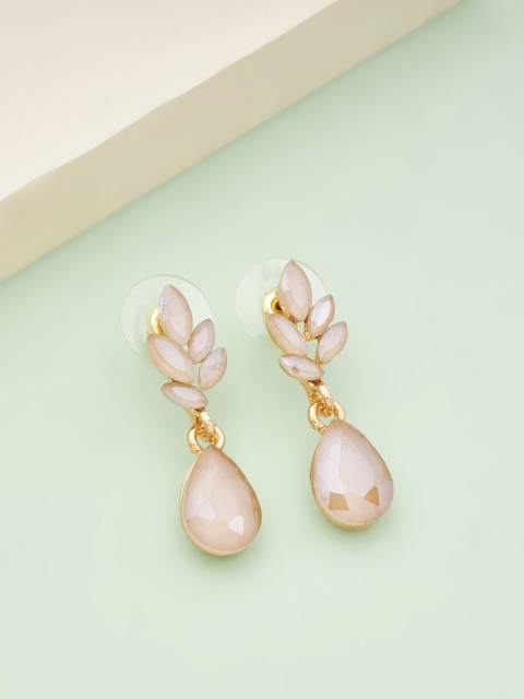 

Kushal's Fashion Jewellery Women Champagne Teardrop Shaped Drop Earrings
