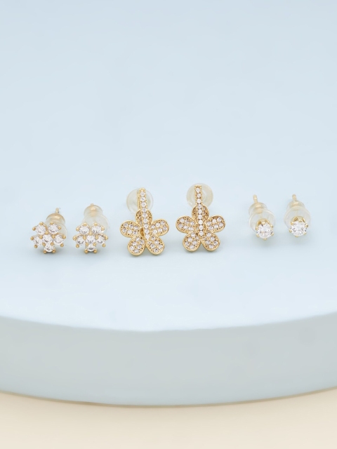 

Kushal's Fashion Jewellery White Floral Studs Earrings