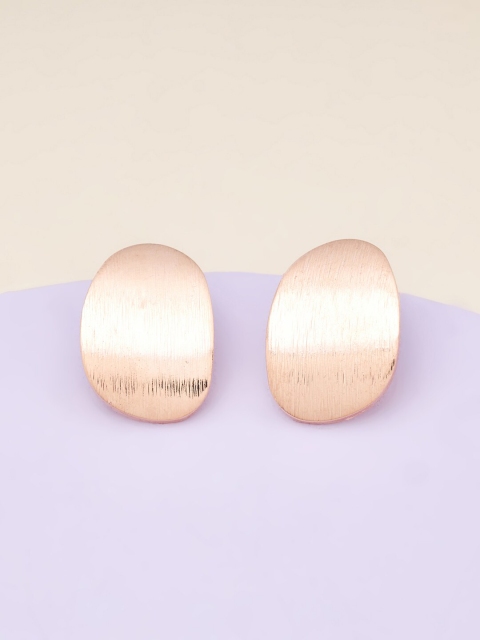 

Kushal's Fashion Jewellery Women Rose-Gold Plated Contemporary Stud Earrings