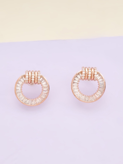 

Kushal's Fashion Jewellery White Circular Studs Earrings