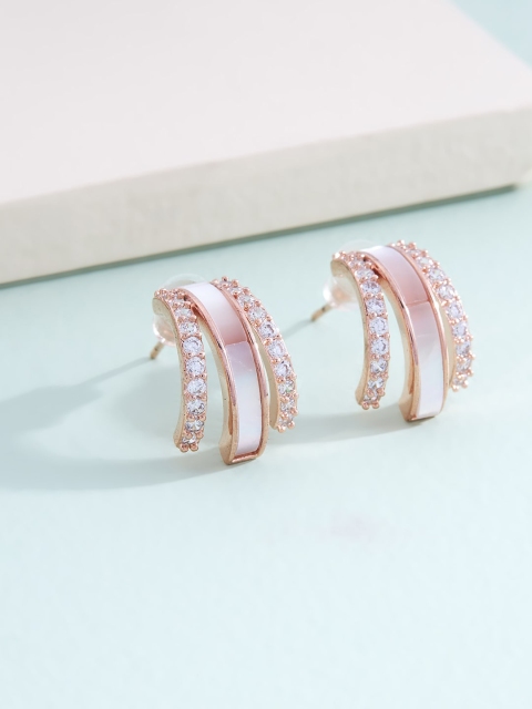 

Kushal's Fashion Jewellery White Contemporary Studs Earrings