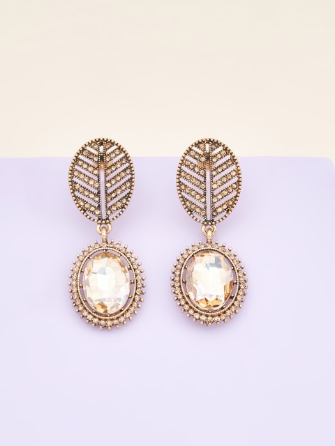 

Kushal's Fashion Jewellery Champagne Oval Drop Earrings