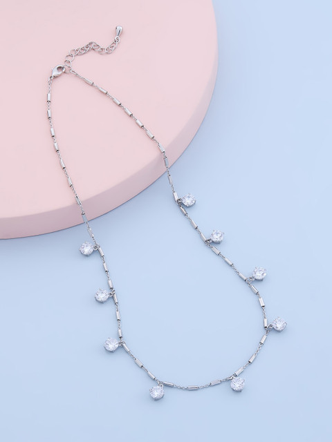 

Kushal's Fashion Jewellery Silver-Toned Copper Rhodium-Plated Chain