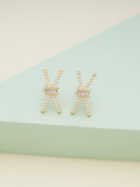 

Kushal's Fashion Jewellery Gold Plated Contemporary Studs Earrings