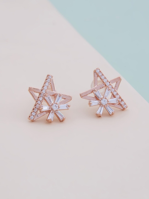 

Kushal's Fashion Jewellery White Star Shaped Studs Earrings