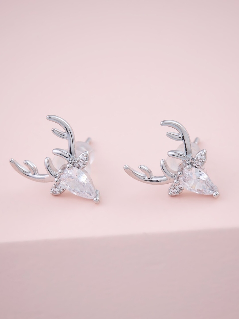 

Kushal's Fashion Jewellery White Animal Shaped Studs Earrings