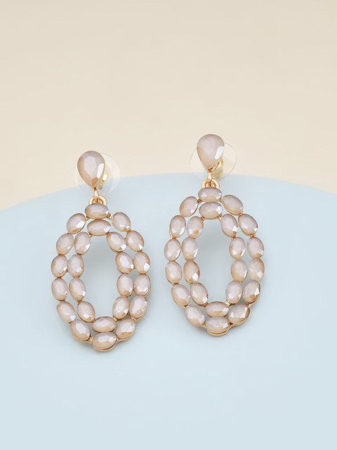 

Kushal's Fashion Jewellery Champagne Oval Drop Earrings