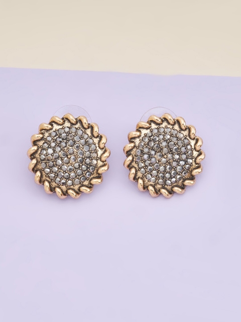 

Kushal's Fashion Jewellery Circular Studs Earrings, Grey