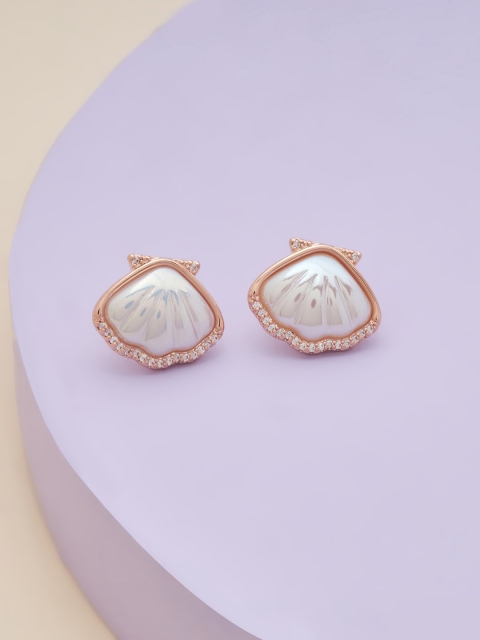 

Kushal's Fashion Jewellery White Contemporary Studs Earrings