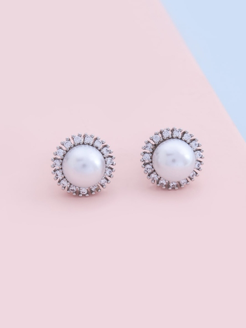 

Kushal's Fashion Jewellery Women White Circular Studs Earrings
