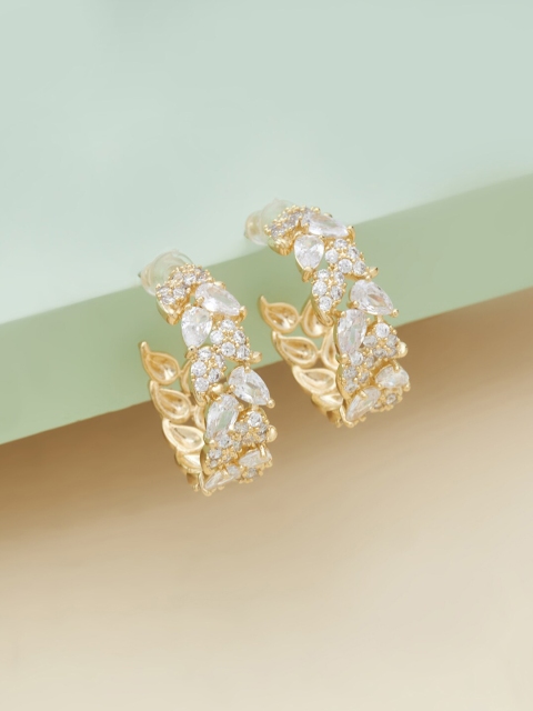 

Kushal's Fashion Jewellery White Leaf Shaped Studs Earrings