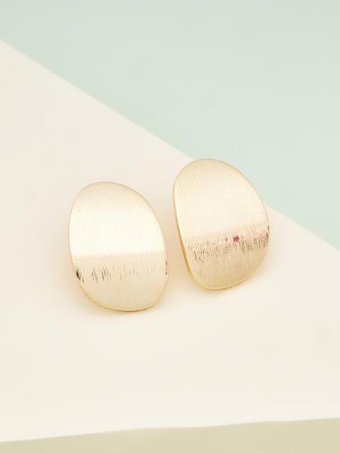 

Kushal's Fashion Jewellery Women Gold-Toned Oval Studs Earrings