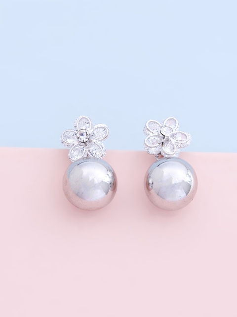 

Kushal's Fashion Jewellery Women White Spherical Drop Earrings