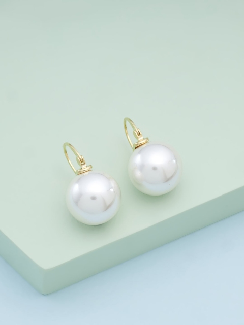 

Kushal's Fashion Jewellery Spherical Studs Earrings, White
