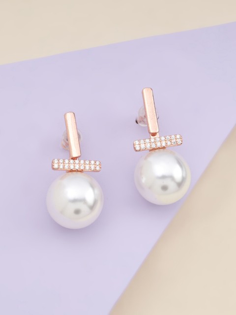 

Kushal's Fashion Jewellery Women White Spherical Studs Earrings