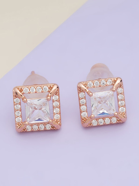 

Kushal's Fashion Jewellery White Square Studs Earrings
