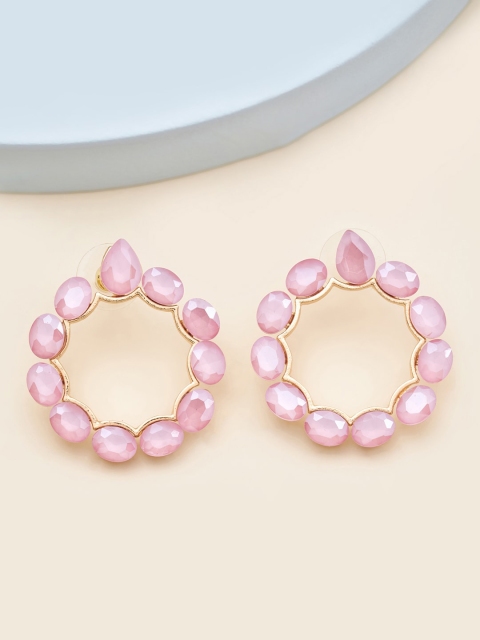 

Kushal's Fashion Jewellery Women Pink Circular Studs Earrings
