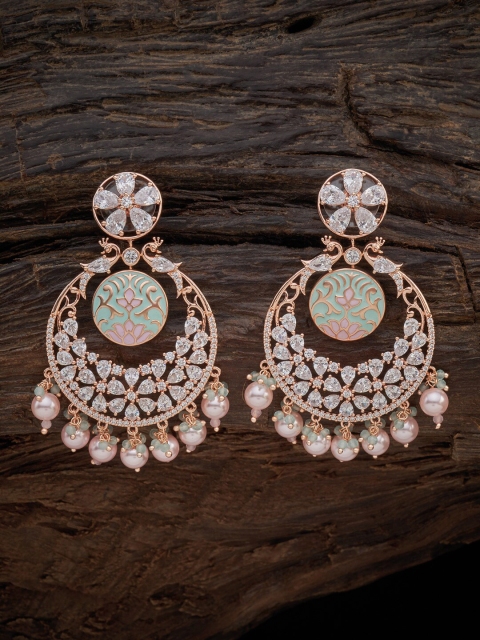 

Kushal's Fashion Jewellery Crescent Shaped Studs Earrings, Pink