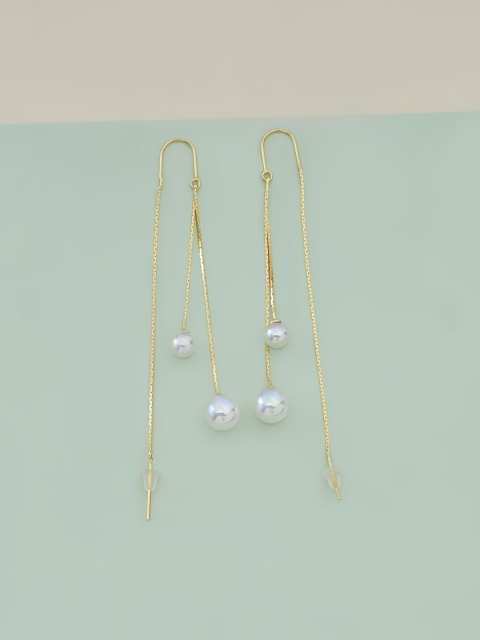 

Kushal's Fashion Jewellery White Contemporary Drop Earrings