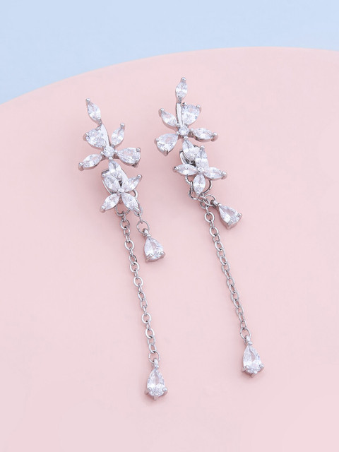 

Kushal's Fashion Jewellery White Floral Studs Earrings