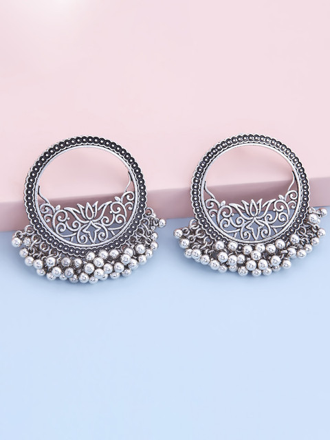 

Kushal's Fashion Jewellery Women Oxidise PlatingCircular Studs Earrings, Na