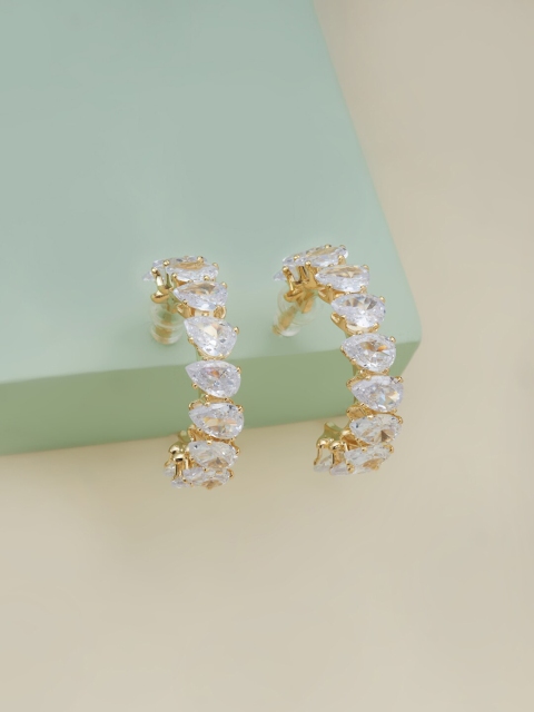 

Kushal's Fashion Jewellery White Circular Studs Earrings