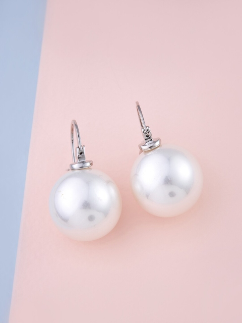 

Kushal's Fashion Jewellery White Spherical Studs Earrings