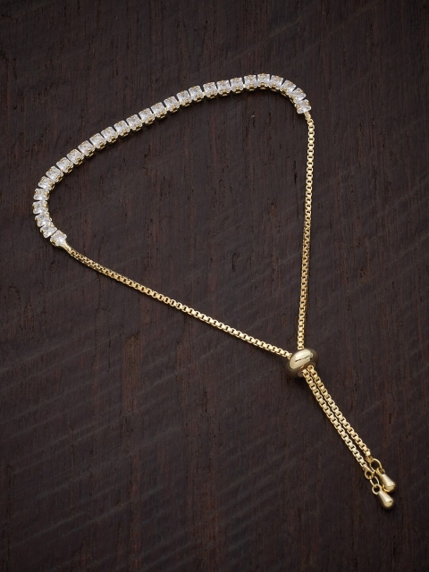 

Kushal's Fashion Jewellery Women Gold-Toned & White Cubic Zirconia Gold-Plated Wraparound Bracelet