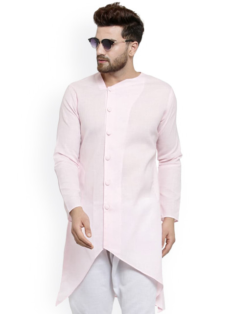

TREEMODA Men Solid Kurta, Pink