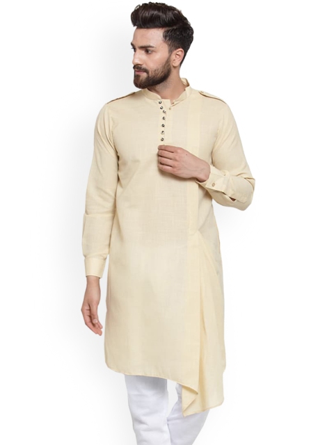 

TREEMODA Men Beige Patchwork Pathani Kurta