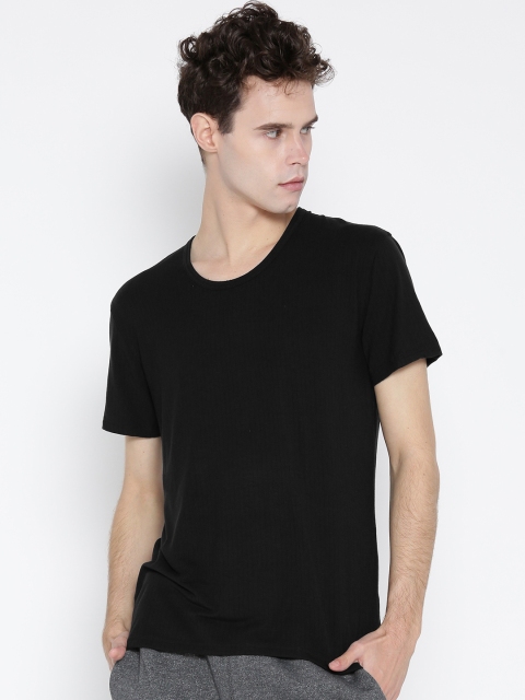 

Jockey Black Self-Striped Thermal T-shirt