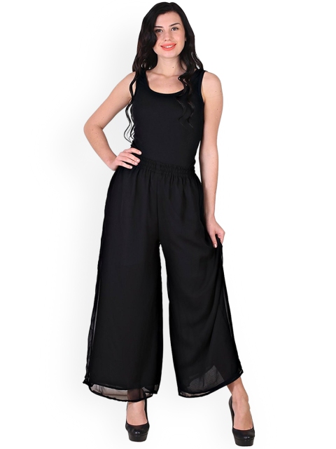 

Shararat Women Black Georgette Ethnic Palazzos