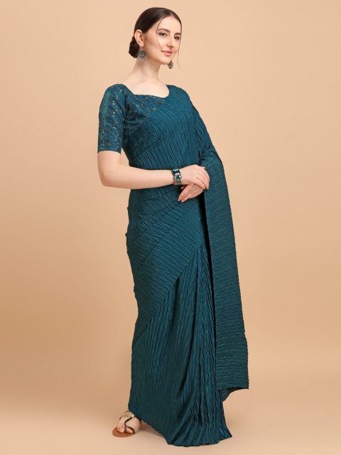 

Amrutam Fab Blue Pure Silk Saree With Sequences Blouse Piece