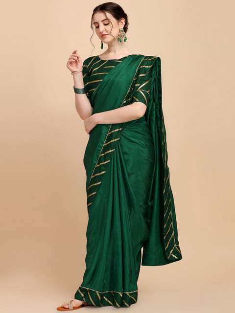

Amrutam Fab Green Leheriya Saree