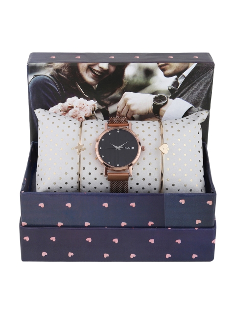 

FLUID Women Rose Gold-Toned Watch & Bracelets Gift Set FL-Watch Gift Set-33