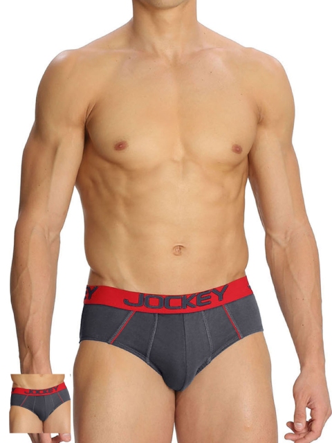 

Jockey Men Pack of 2 Grey Bold Briefs US14