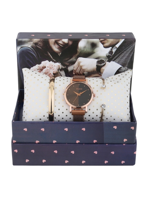 

FLUID Women Rose Gold-Toned Solid Watch Gift Set FL-Watch Gift Set-35